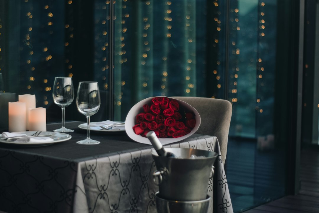 Elegant romantic dinner table for fine dining Dubai